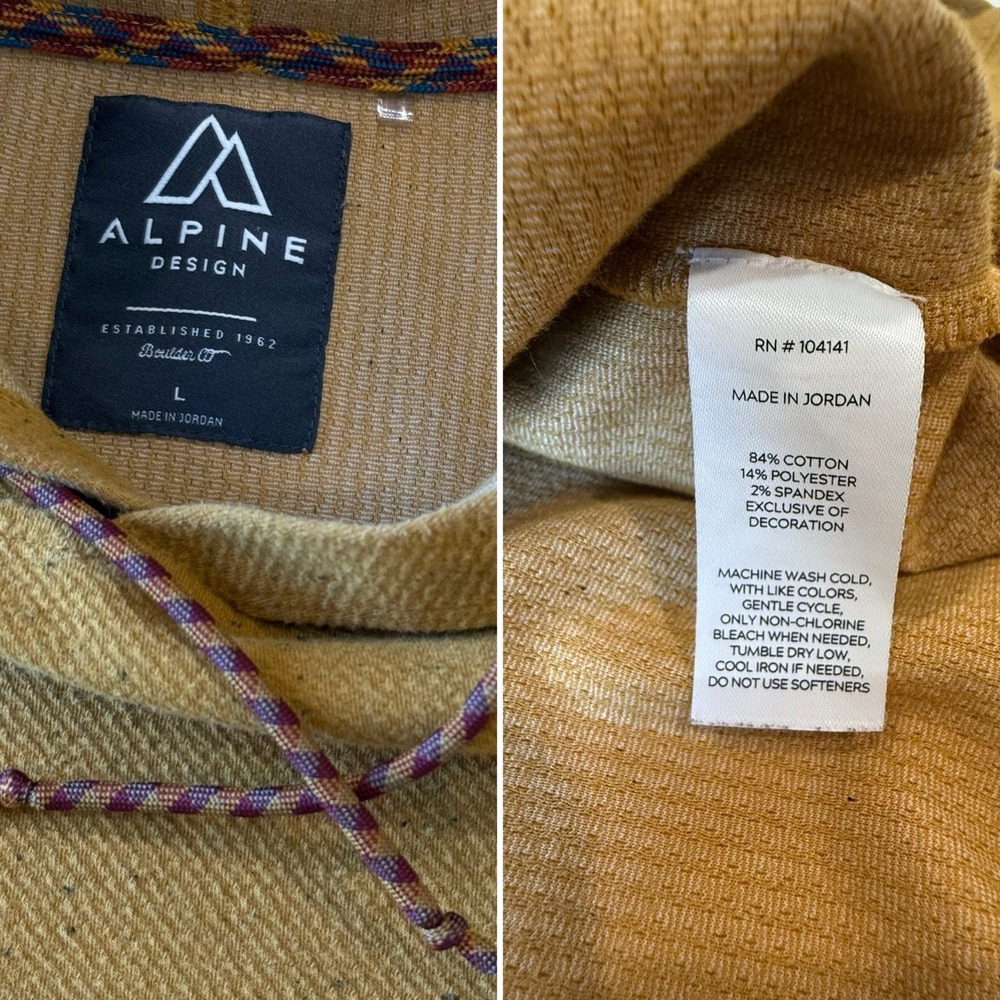 Alpine Design Pullover Hoodie L Goldenrod - Picture 4 of 6
